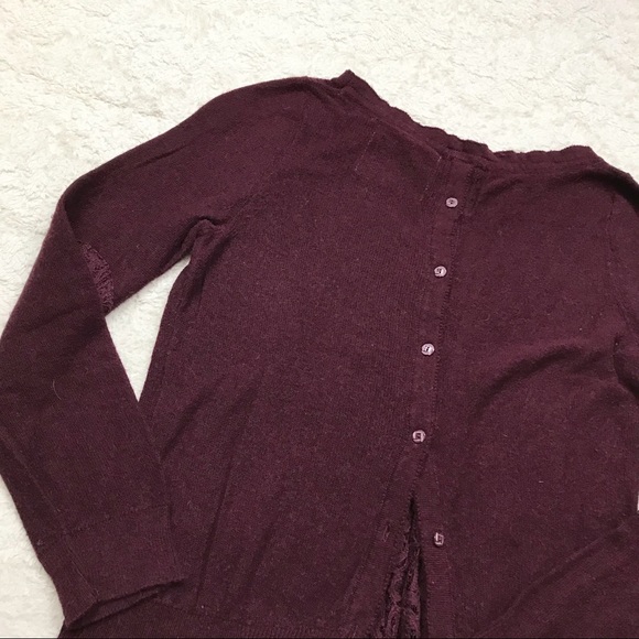Anthropologie Angel Of The North Plum Lace Sweater - Picture 9 of 10